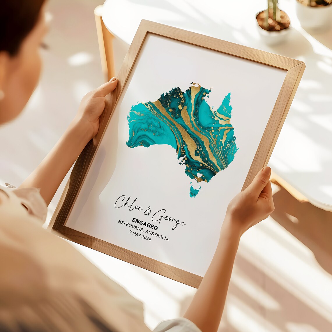 Personalised Engagement Gift, Custom Map Print, Gift For Engaged Couple, Personalised Map Location, She Said Yes Gift - Digital File