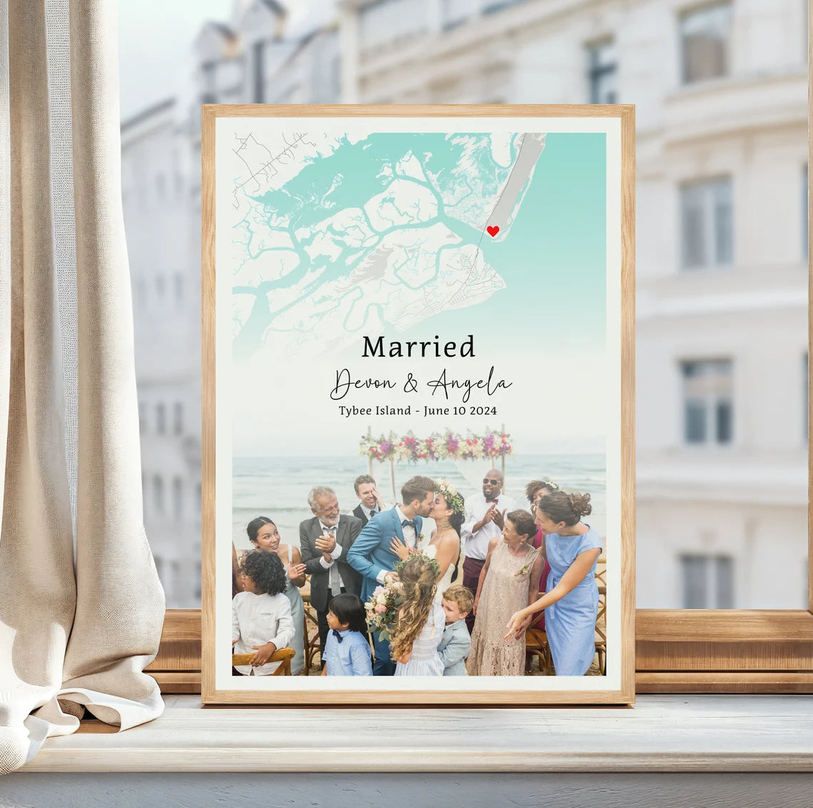 Wedding Map and Image , Wedding Gift, Gift For Engaged Couple, Personalised Map Print, Engagement Gift For Her - Digital File