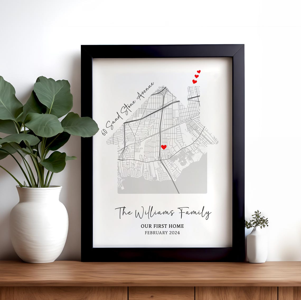 Personalised Housewarming Gift, New Home Gift, Custom Home Map, First Time Home Buyer, First Home Gift, Our First Home - Digital File