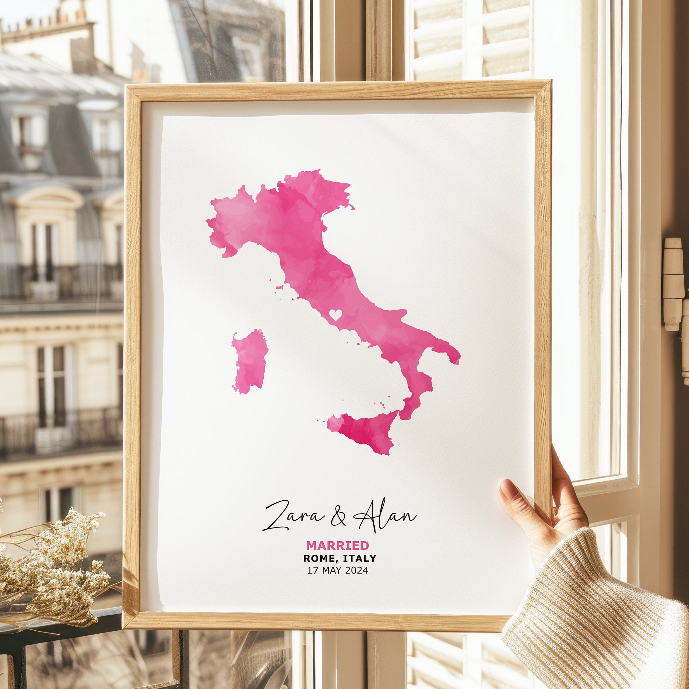 Wedding Gift For Couple, Personalised Map Print, Wedding Gift For Bride, Gift For Couple, Gift For Husband, Wedding Map Print