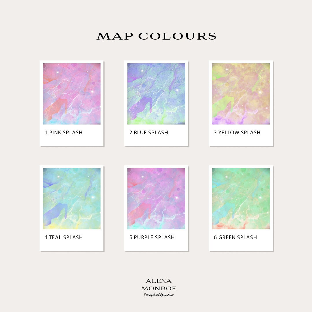 Watercolour Map Print - Up to Any 5 Countries, Custom Map Wall Art, New Home Gift, Travel Gift, Office Decoration DIGITAL COPY