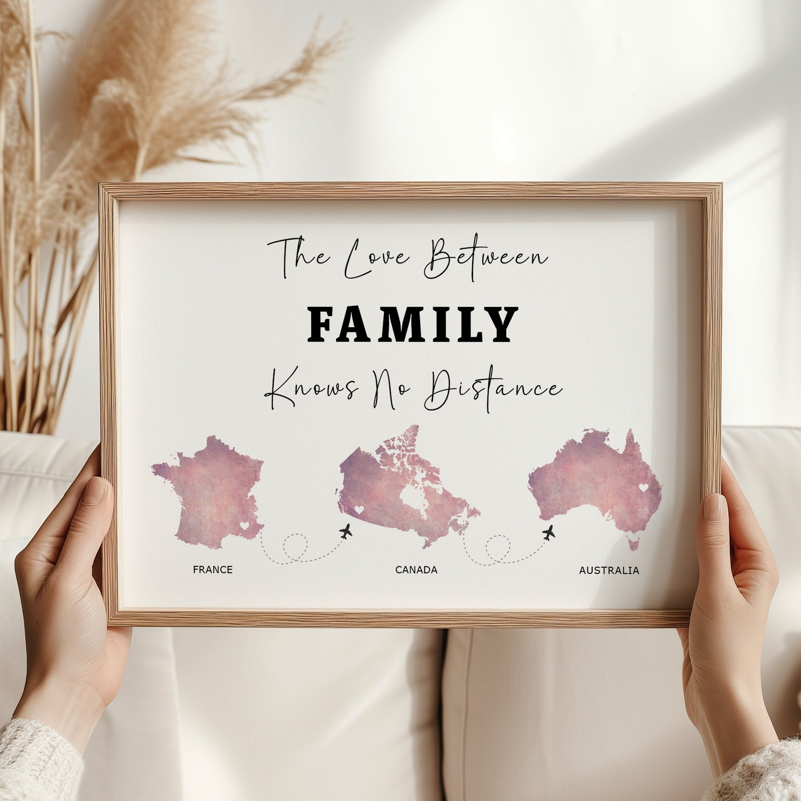 Personalised Family Gift, Long Distance Gift, Custom Family Map Print, Moving Away Gift, Going Away Gift For Friend, Love Between Family