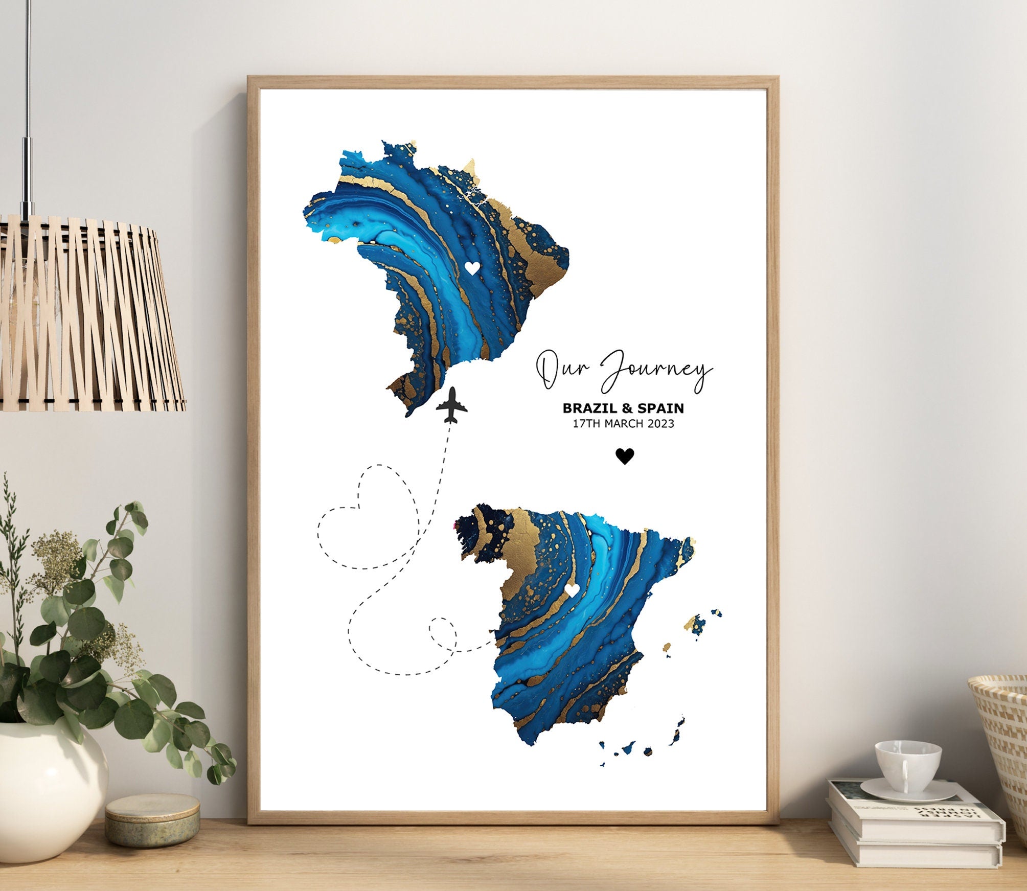 Map Print Office Decoration