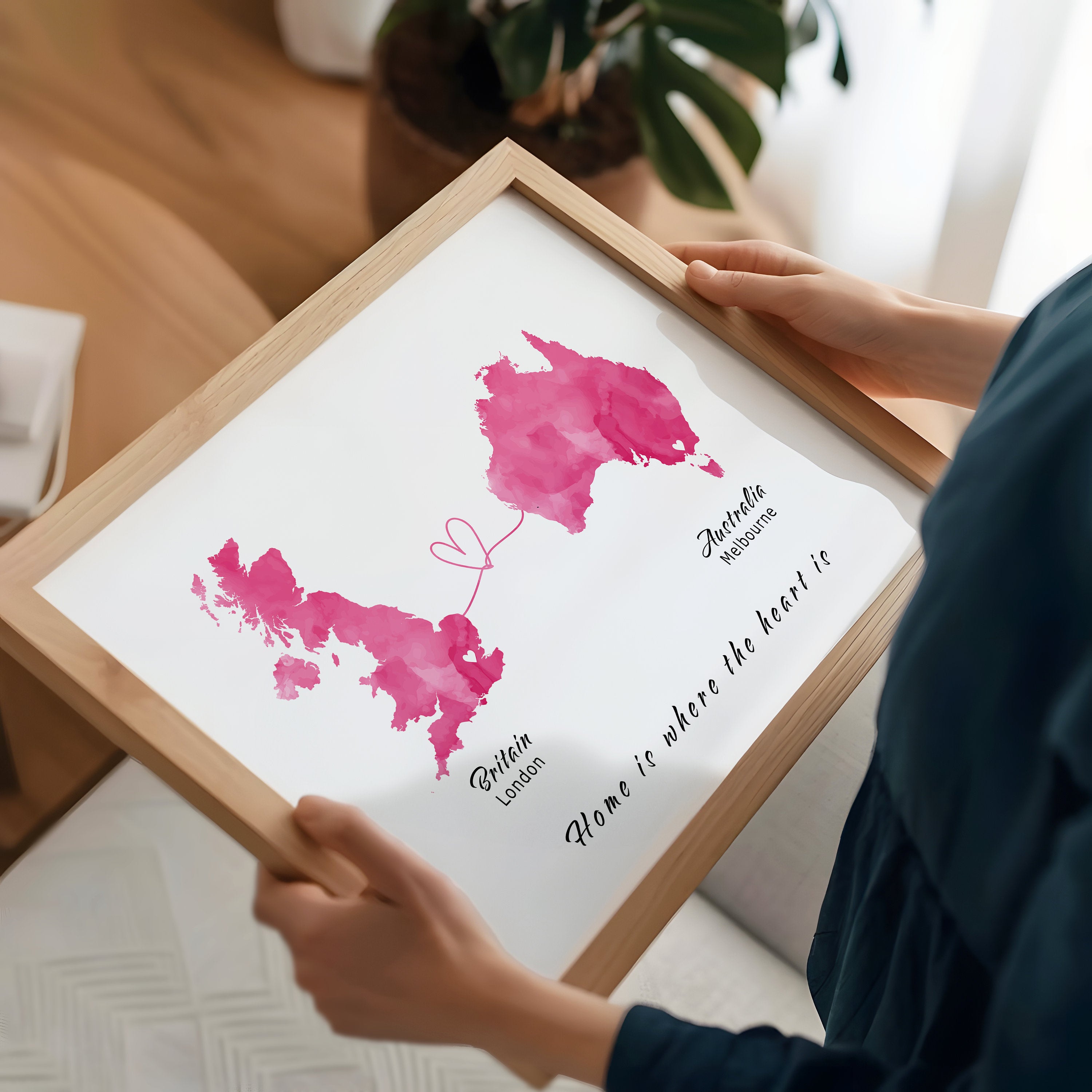 Personalised Map Art, Custom Map Print, Map Poster, Moving Away Gift, New Home Gift, Wall Decor, Unique Gift - Digital File
