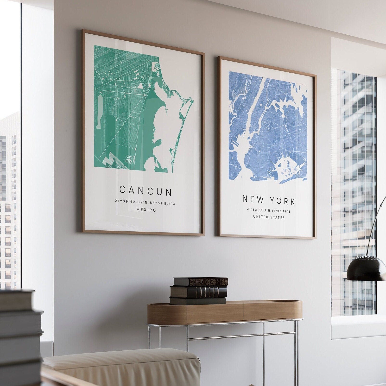 Set of 3 Custom Maps, Any Location, Personalized Wall Map, Personalised City Map Poster, Custom Wall Posters - Digital File