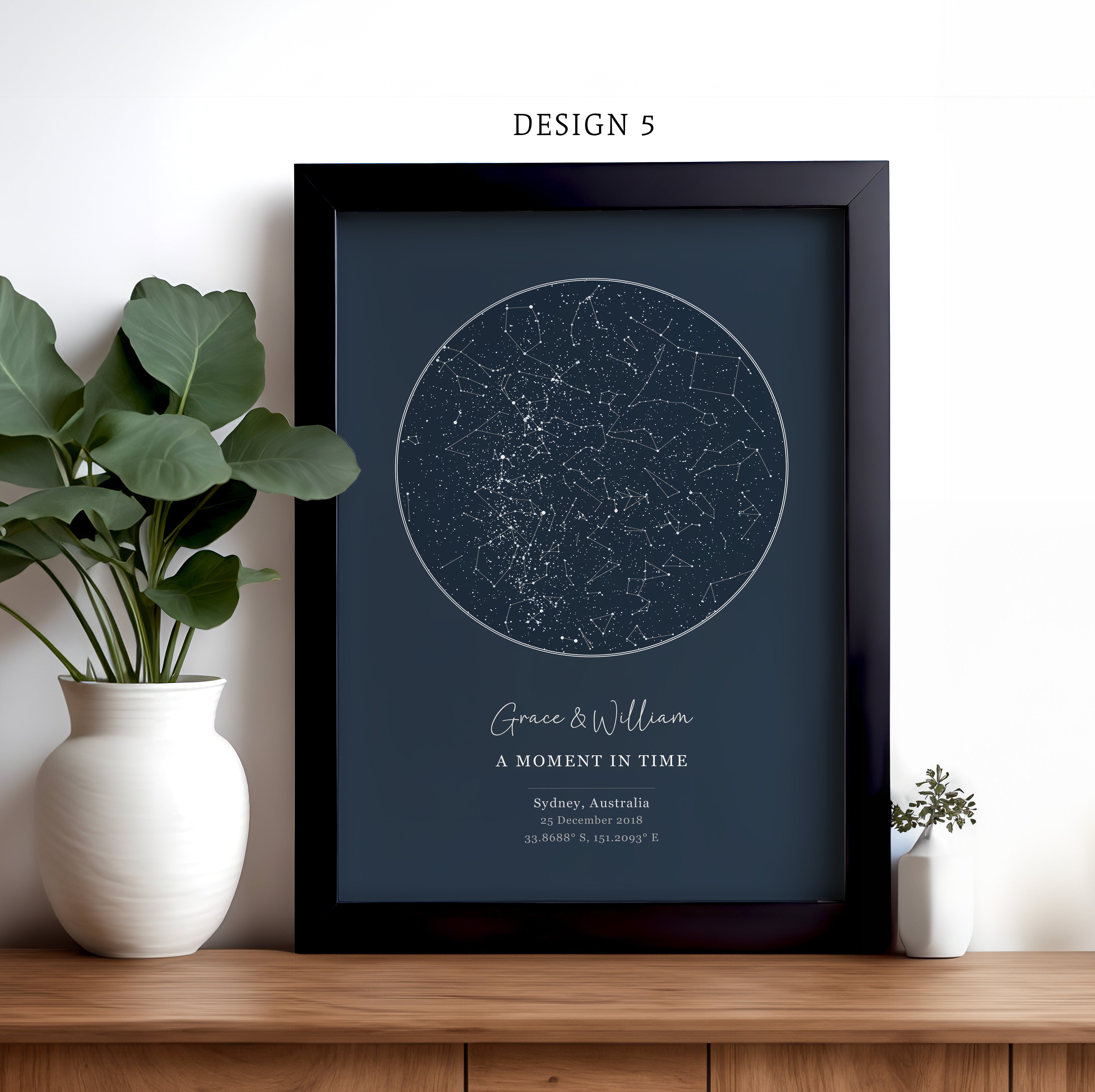 Personalised Star Map Print - Design 5 Lifestyle Mockup