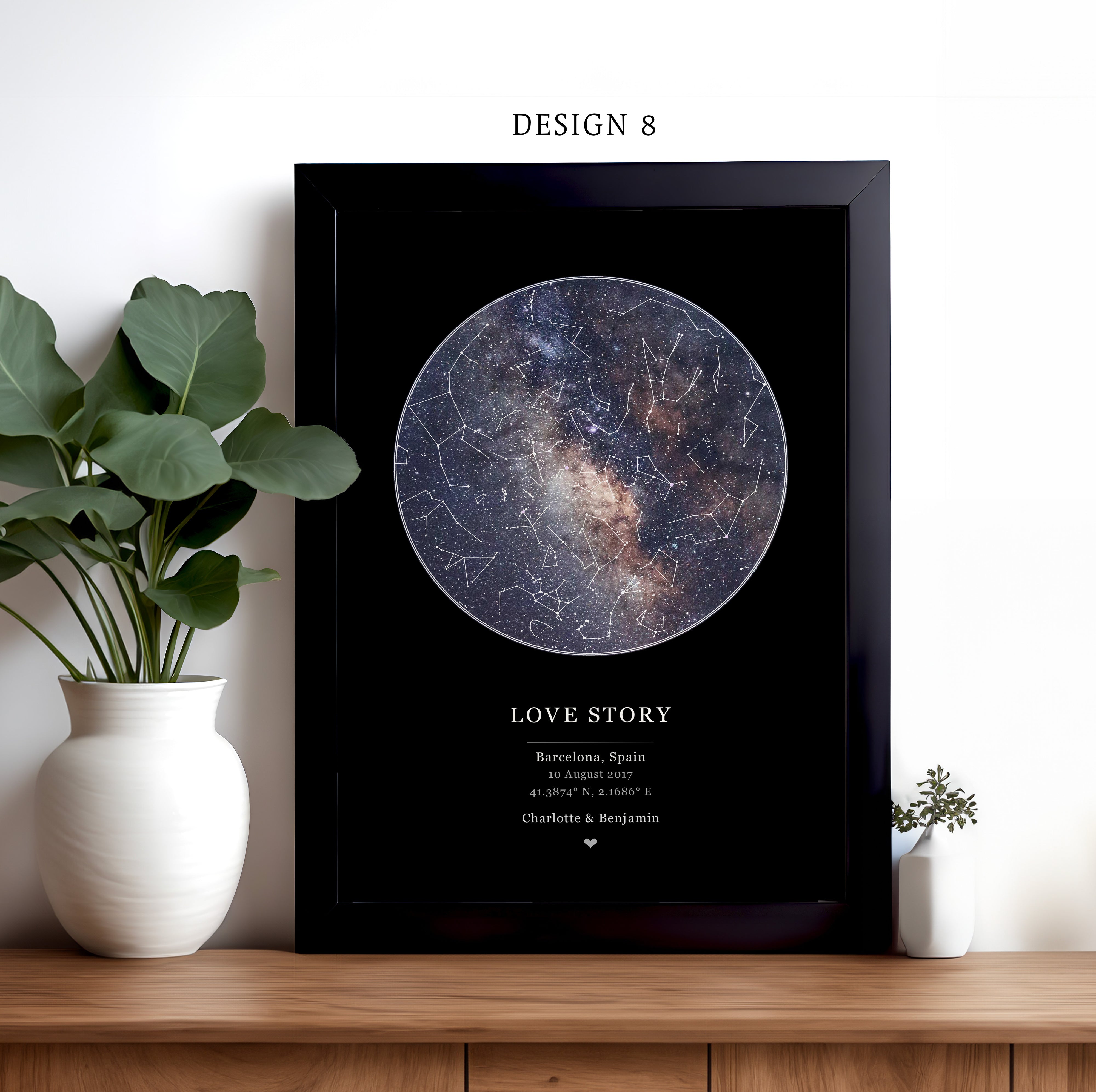 Personalised Star Map Print - Design 8 Lifestyle Mockup