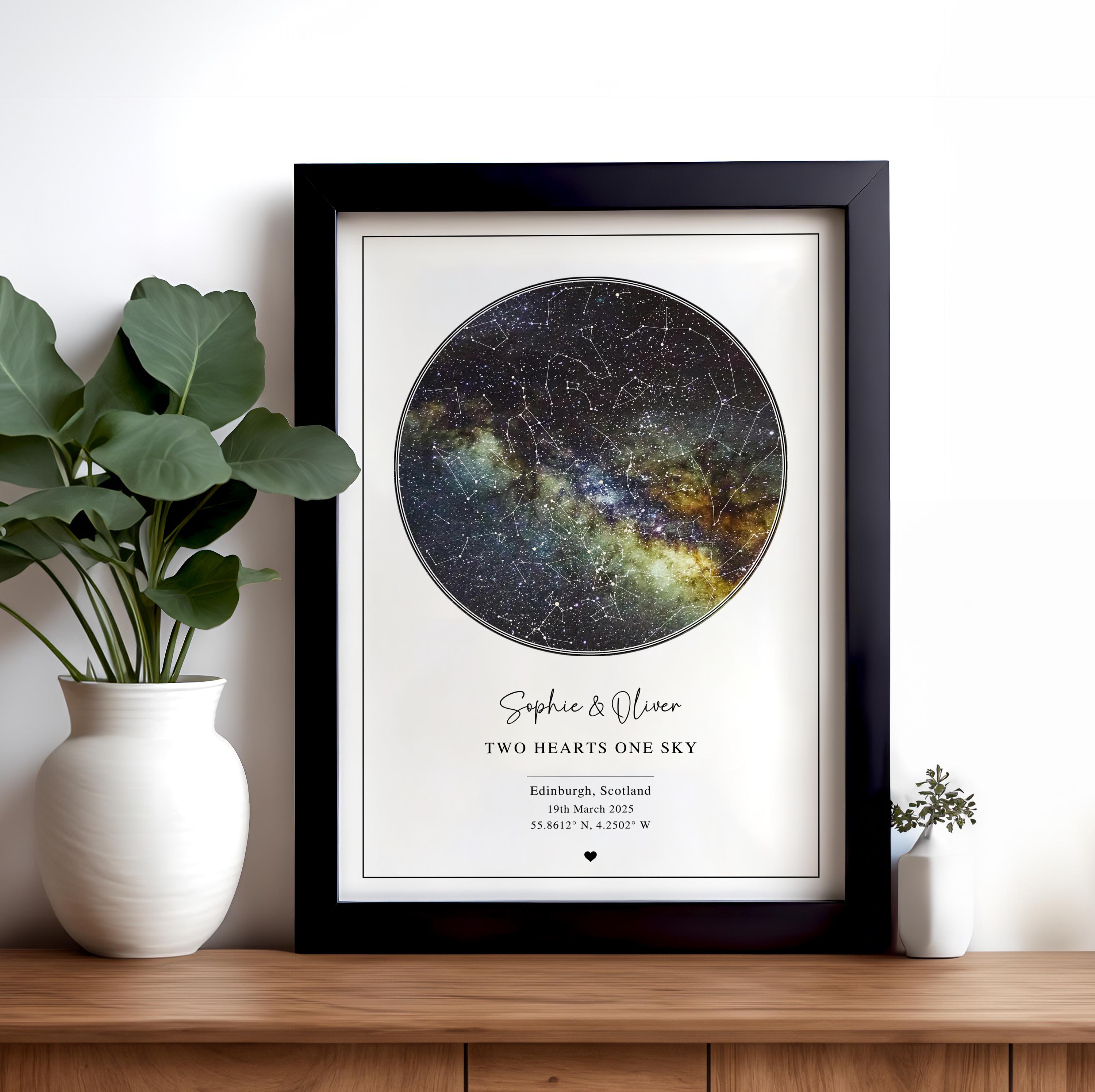 Custom Star Map Poster, Personalised Night Sky Print